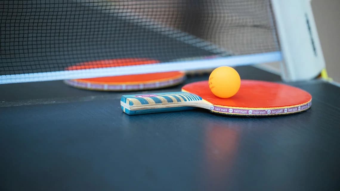 Imagen de mesa con paleta de ping pong